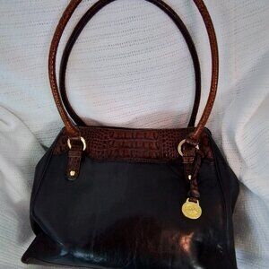 Brahmin Handbag Black and Pecan Large